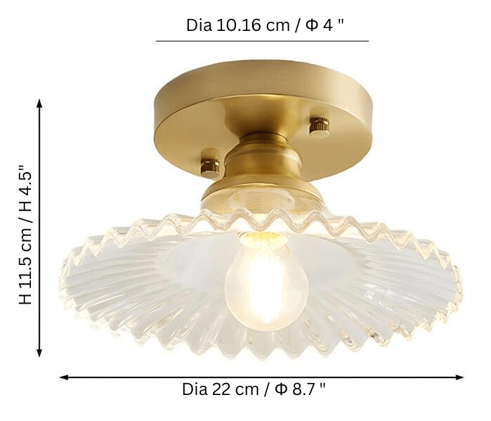 RetroGlass – Gerippte Vintage-Glas-Deckenlampe mit klarem Stil