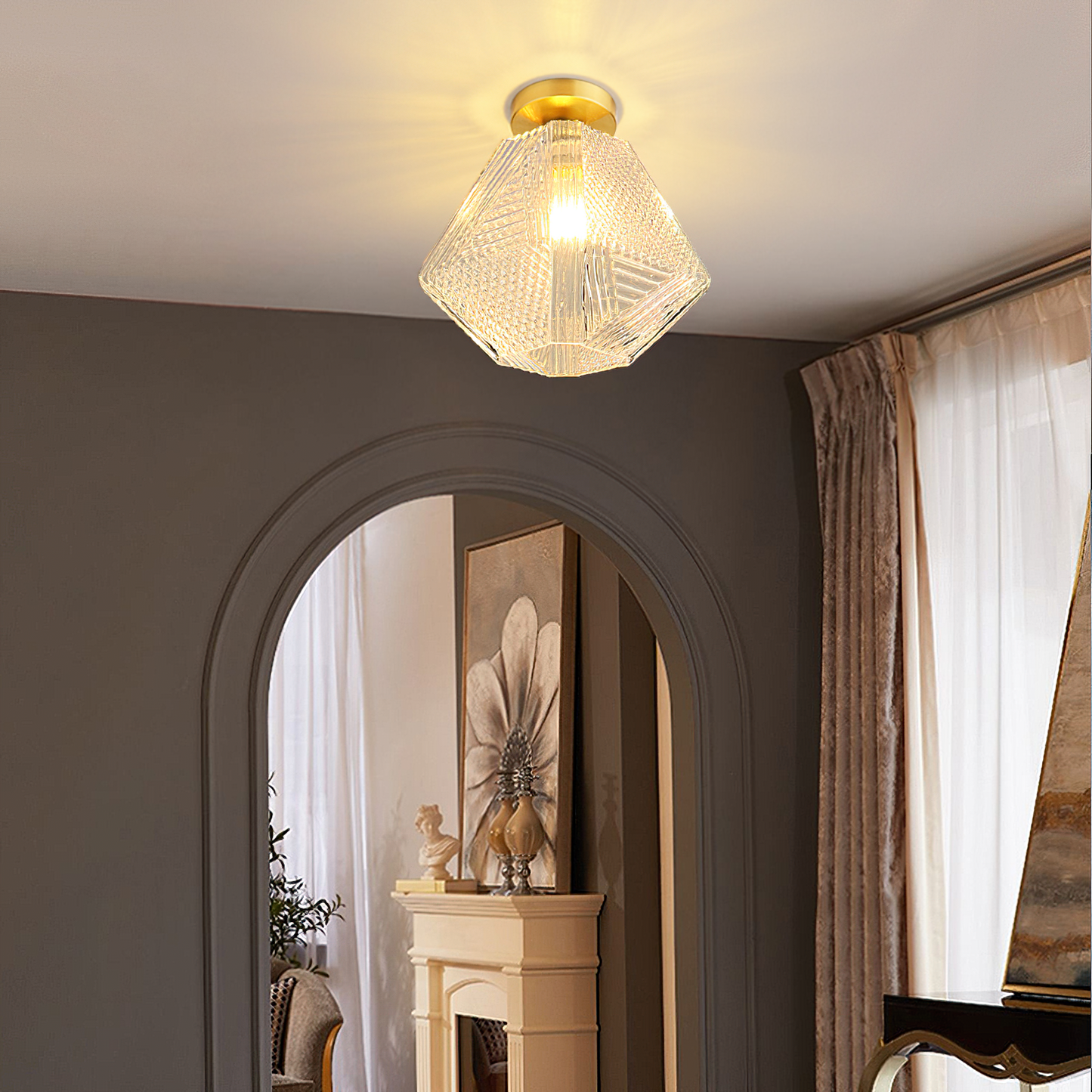 Delina – Art-Déco-Deckenleuchte