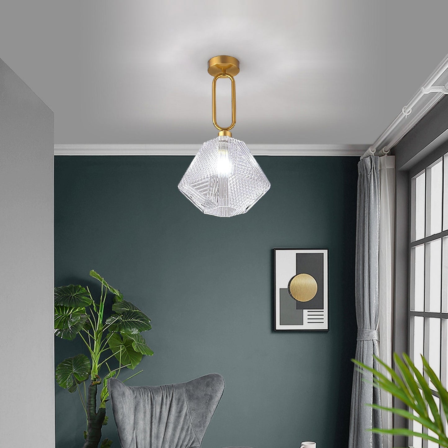 Delina – Art-Déco-Deckenleuchte