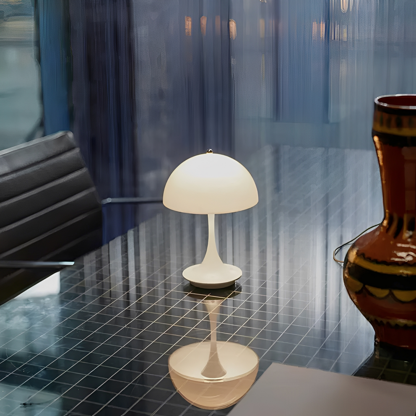 Luma – Originelle Pilz-Tischlampe mit USB-Ladung
