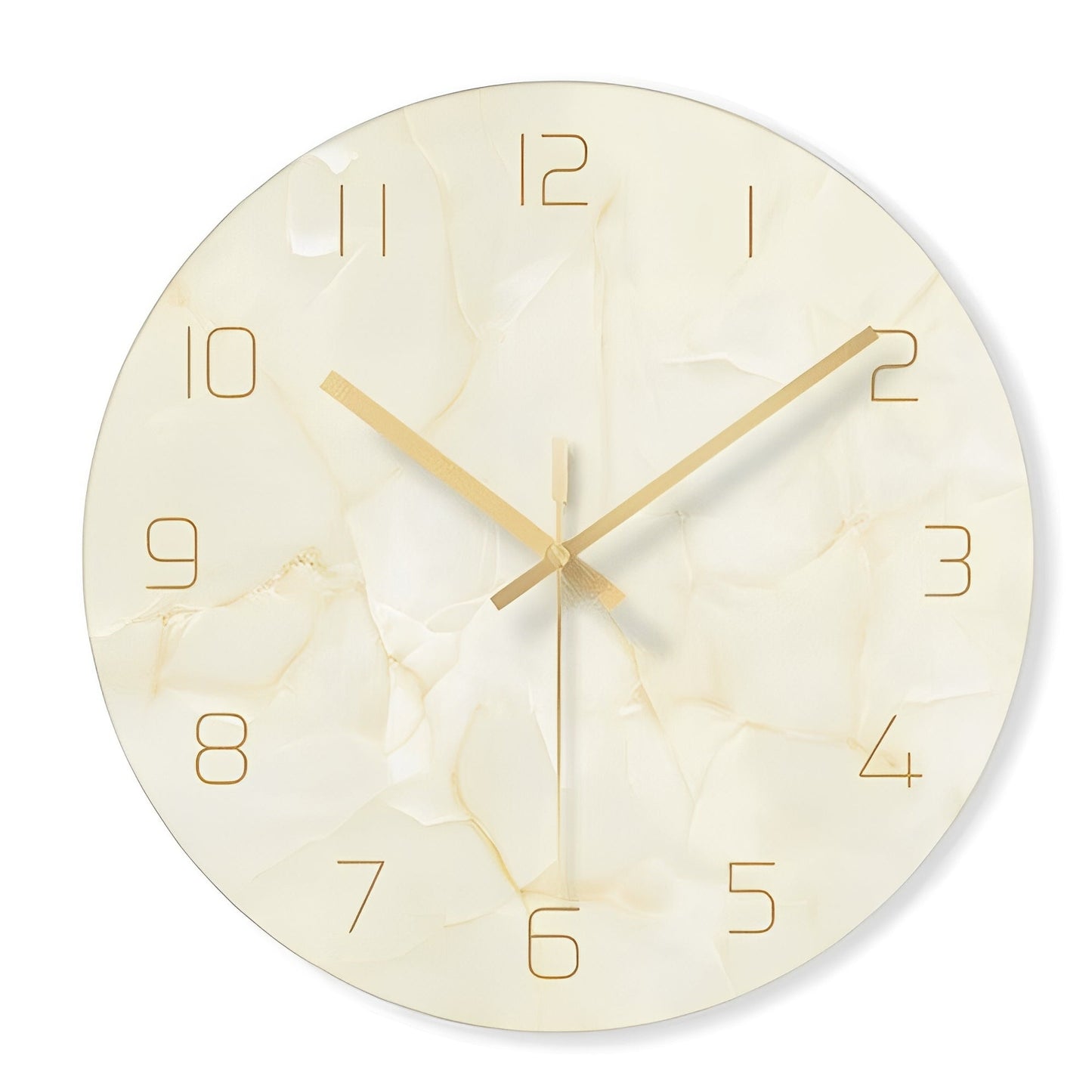 Marbela – Glas-Wanduhr im nordischen Stil mit Marmorlook