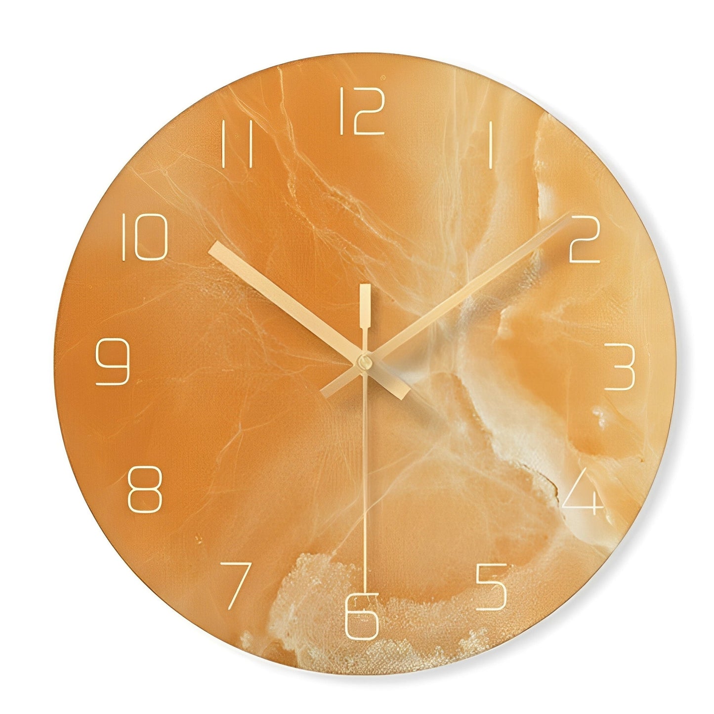Marbela – Glas-Wanduhr im nordischen Stil mit Marmorlook