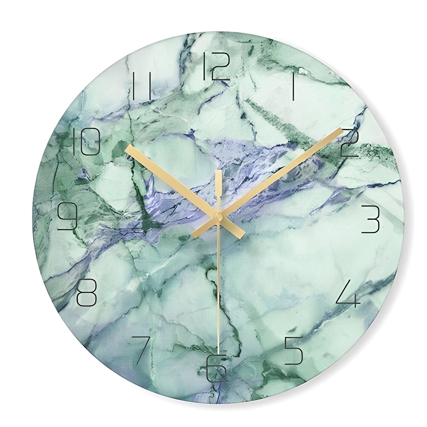 Marbela – Glas-Wanduhr im nordischen Stil mit Marmorlook