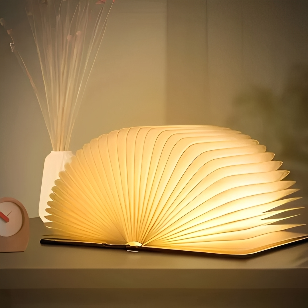 Levin – Faltbare LED-Nachtlampe im Lederlook