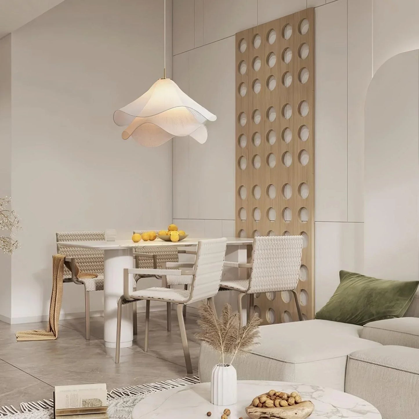 Elayne – Nordische Stoffleuchte im Cream-Design