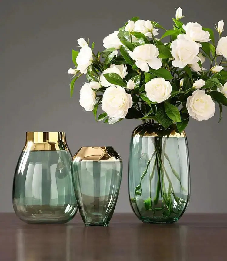 GoldenBloom – Blumenvase mit eleganter Goldfolienveredelung