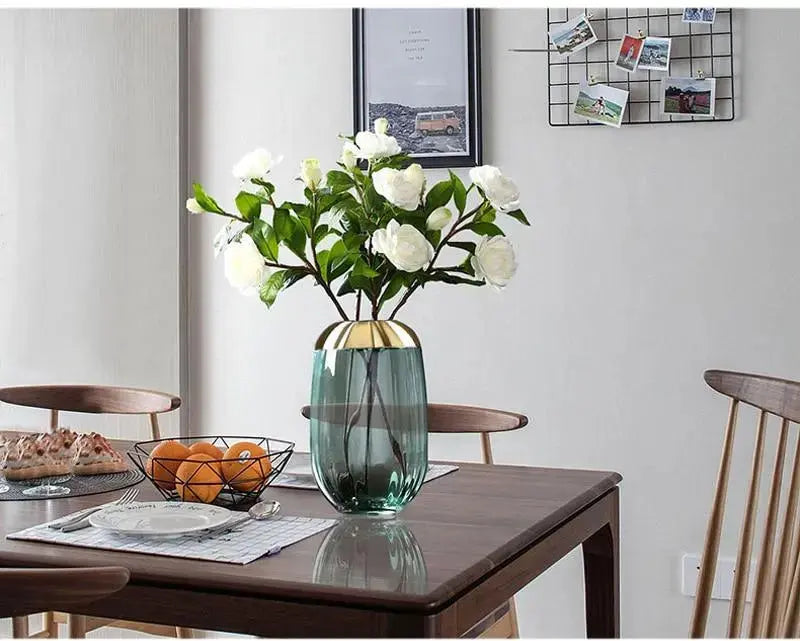 GoldenBloom – Blumenvase mit eleganter Goldfolienveredelung