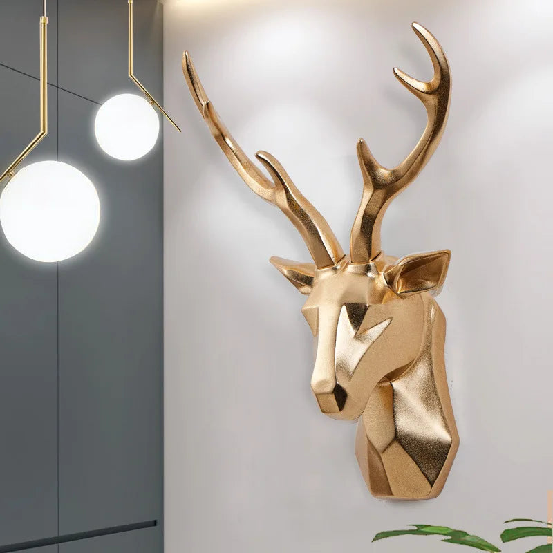 3D Tierkopf Wanddeko aus Kunstharz
