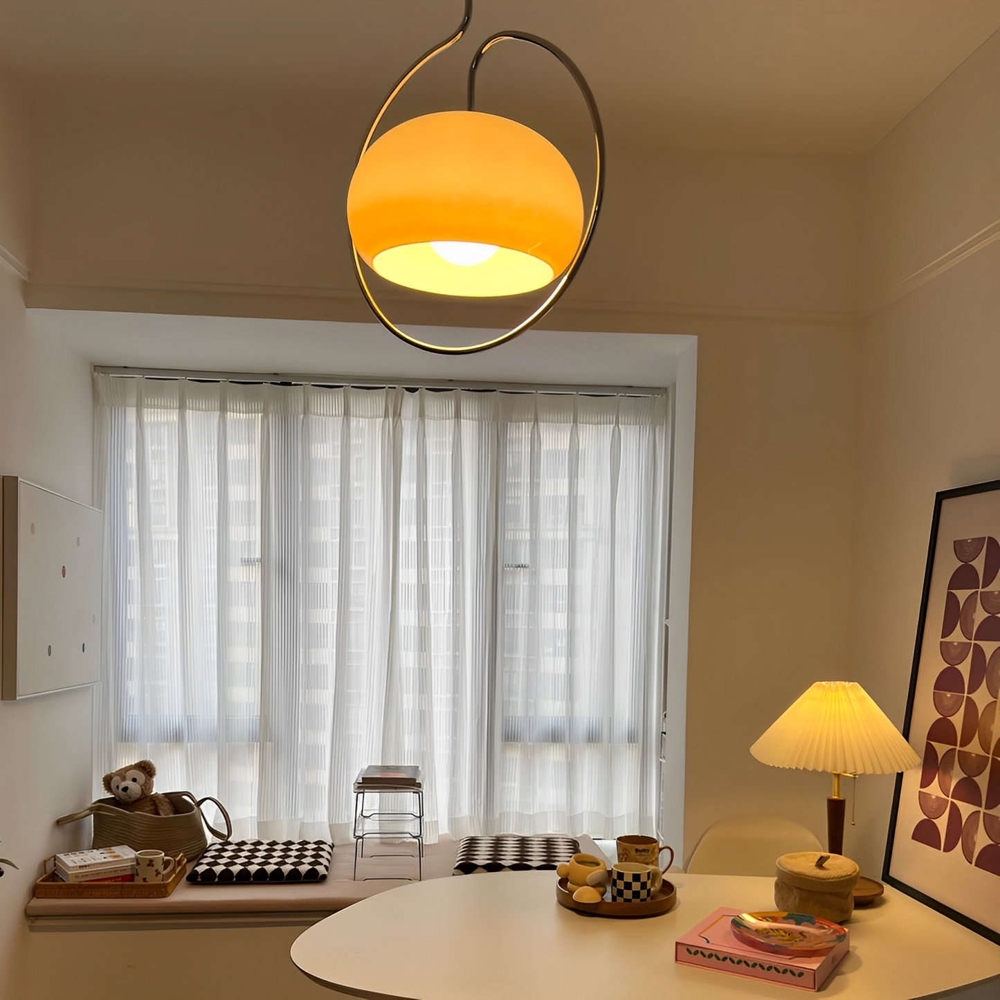 Ashley – Deckenlampe im Retro-Stil in Creme