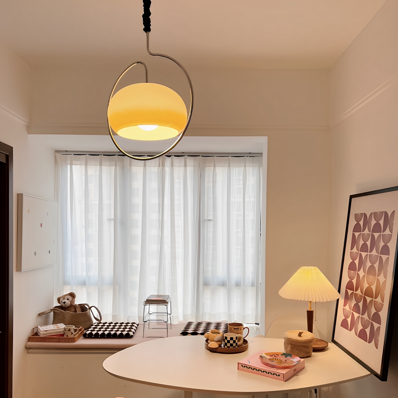 Ashley – Deckenlampe im Retro-Stil in Creme