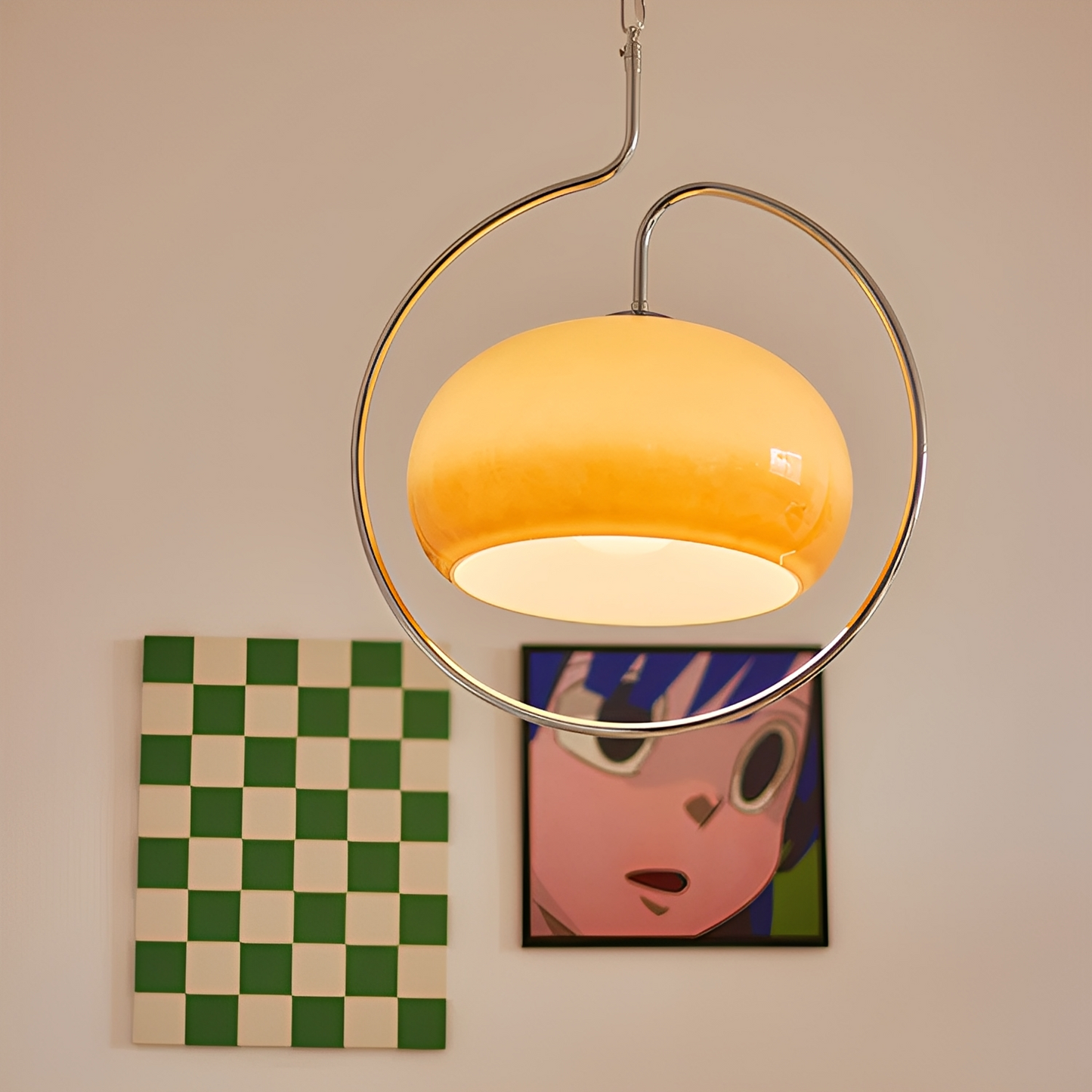 Ashley – Deckenlampe im Retro-Stil in Creme
