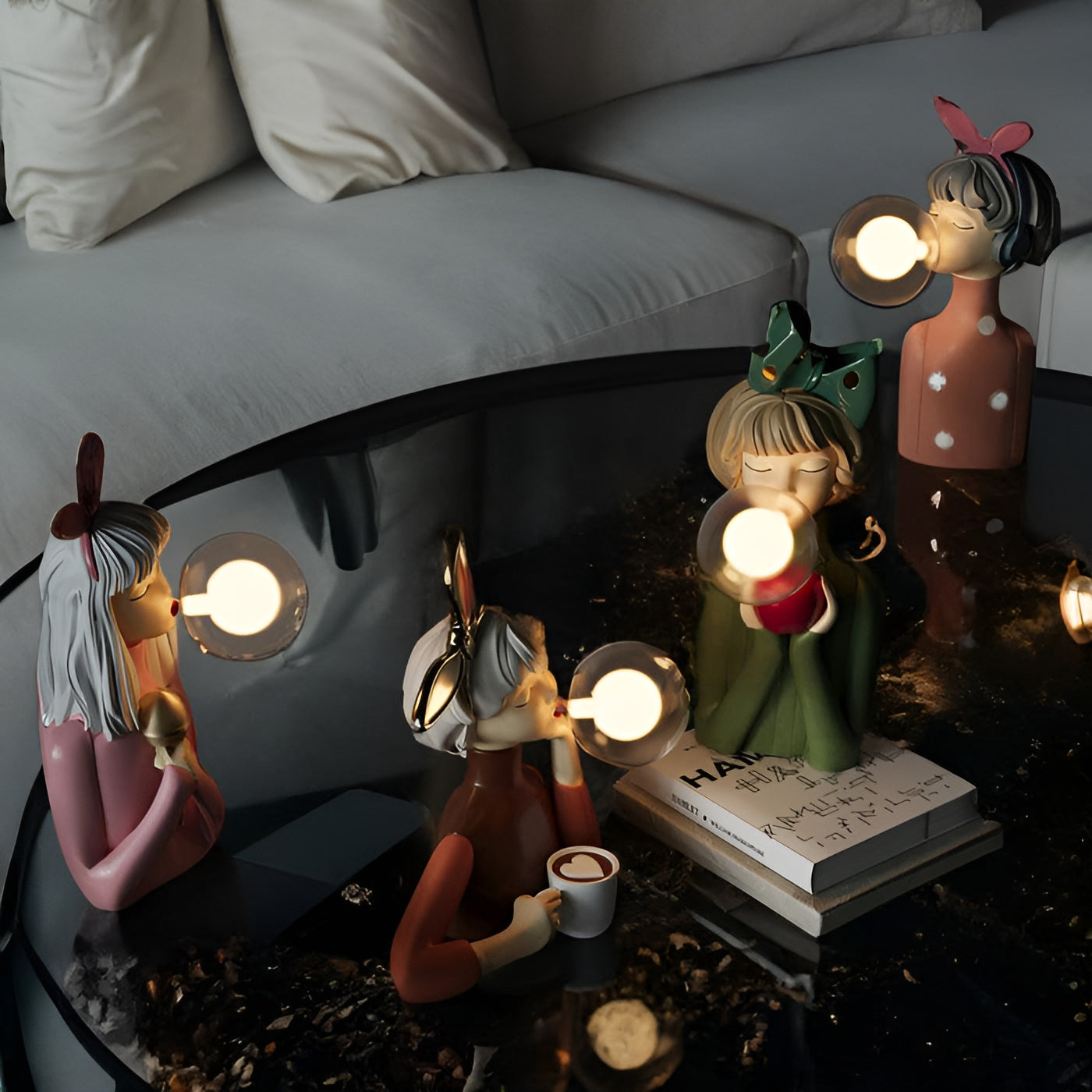 Charmante Bubble Girl Nachttischlampe