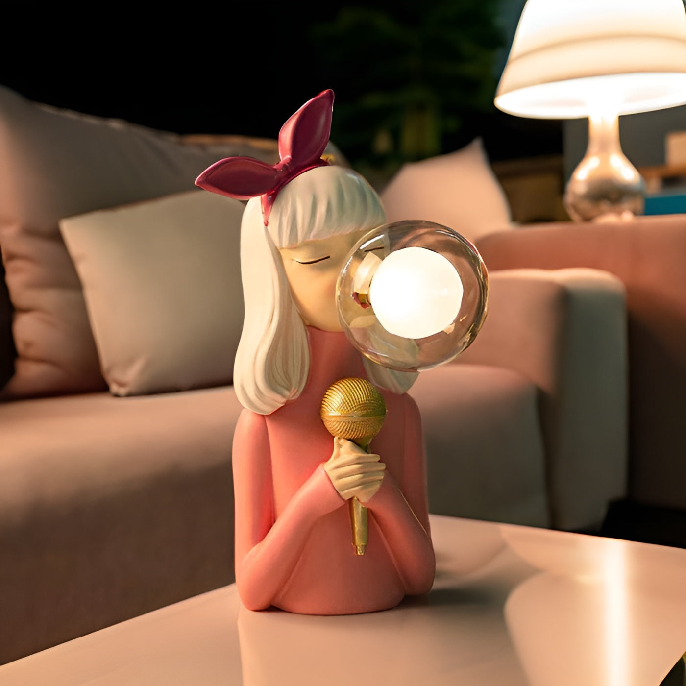 Charmante Bubble Girl Nachttischlampe