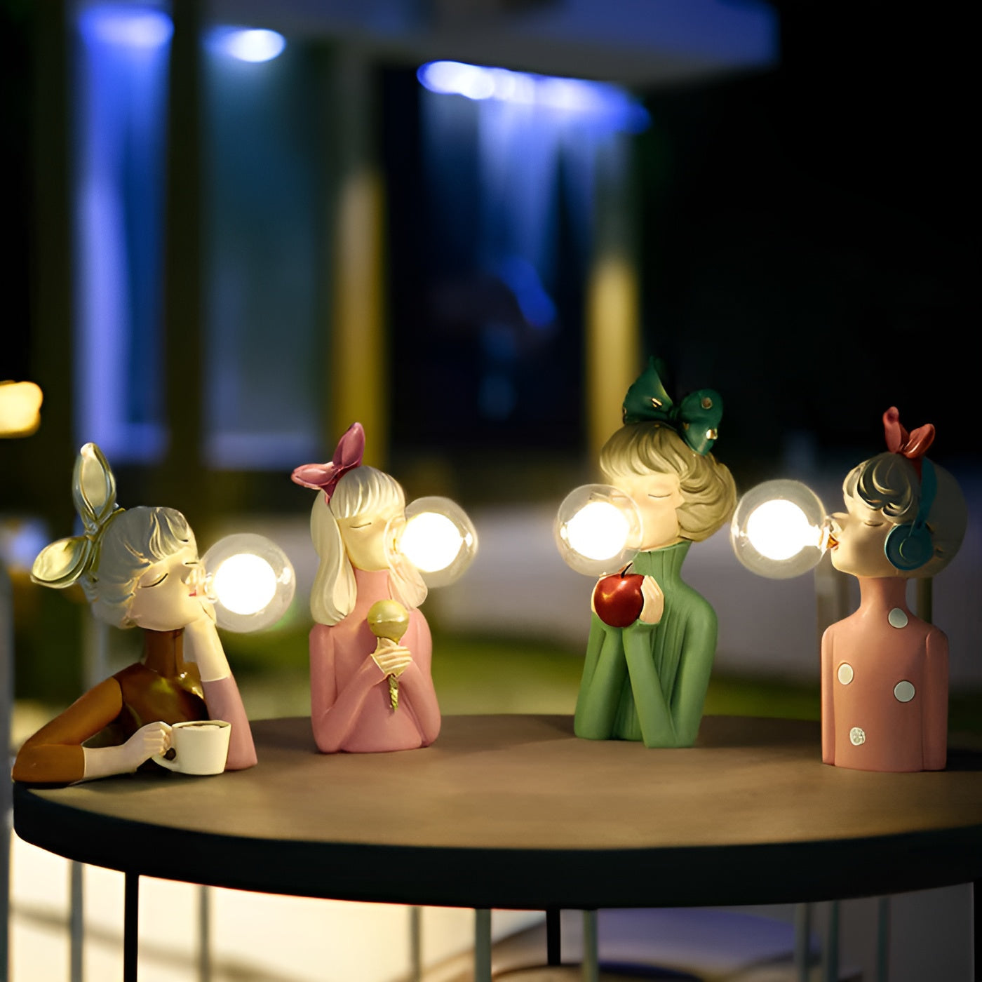 Charmante Bubble Girl Nachttischlampe