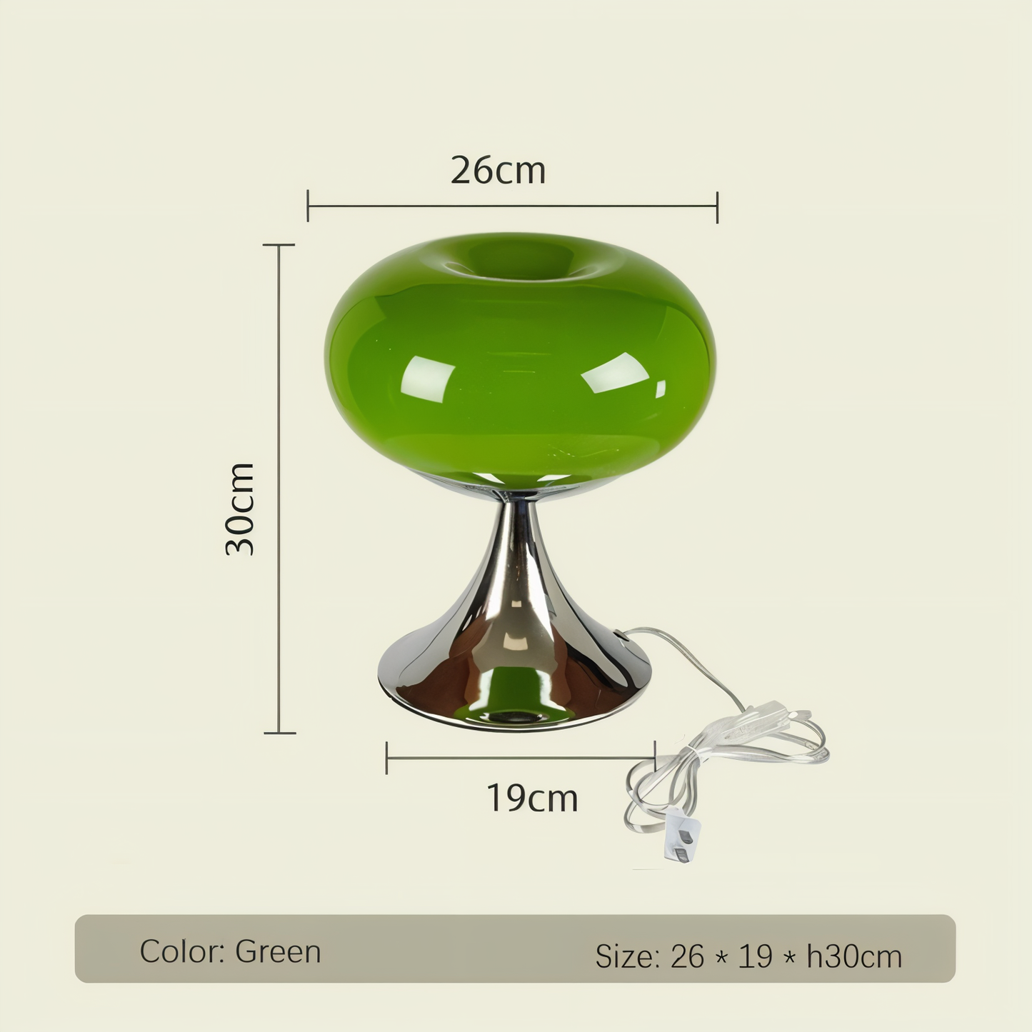 MacaronGlow – Farbige Tischlampe mit kurvigem Glas im Macaron-Stil