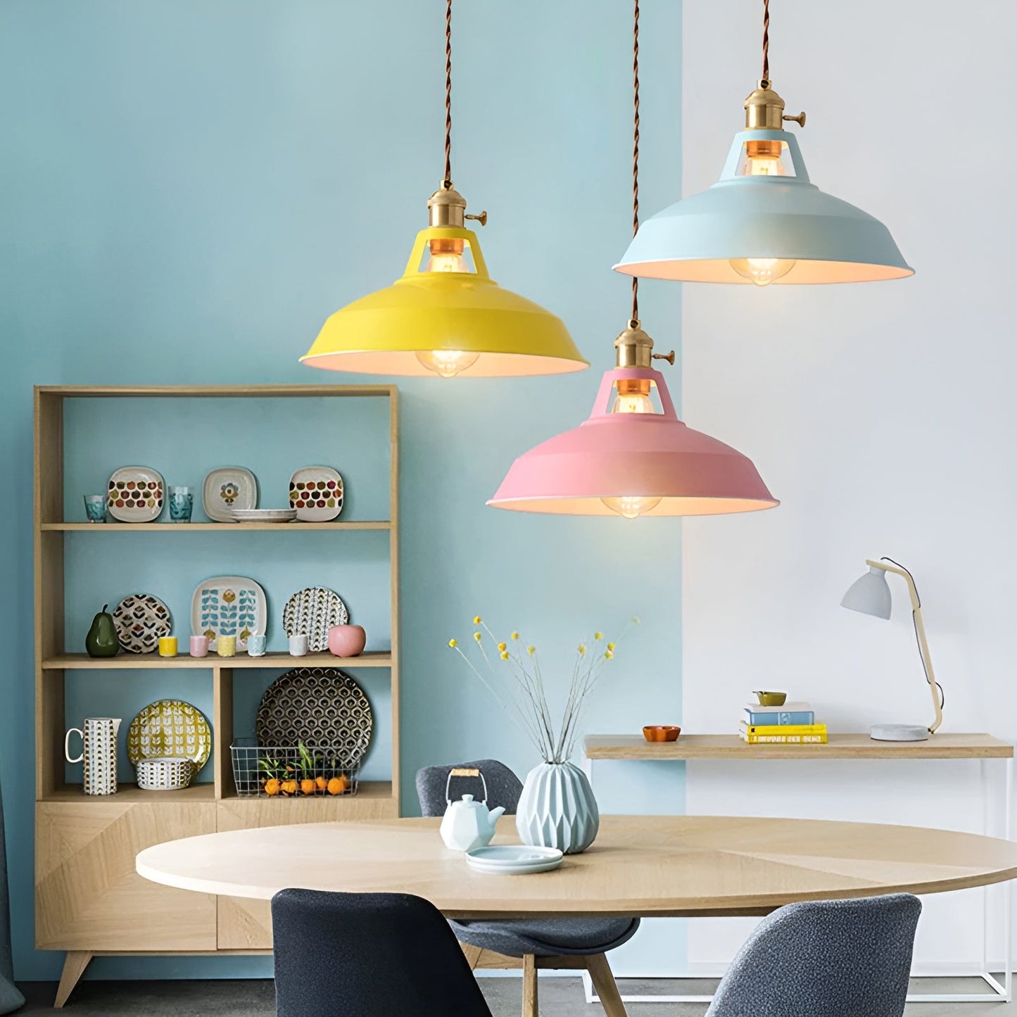 ColorLoft Pendelleuchte – Industrie-Stil mit Macaron-Farben