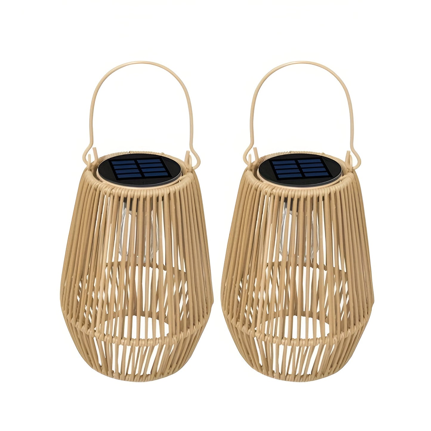 SolarWeave Laterne – Rattan-Bambus Optik
