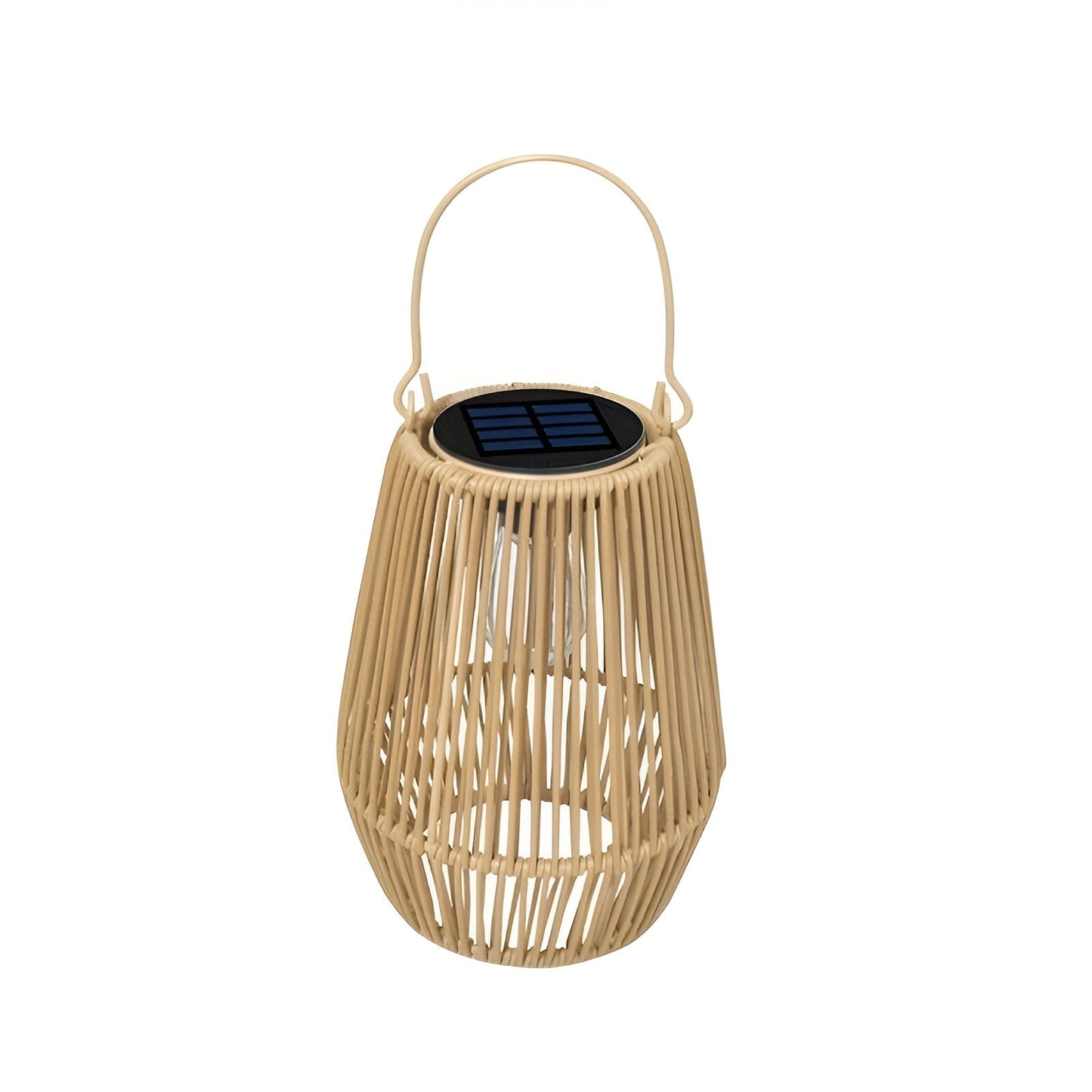 SolarWeave Laterne – Rattan-Bambus Optik