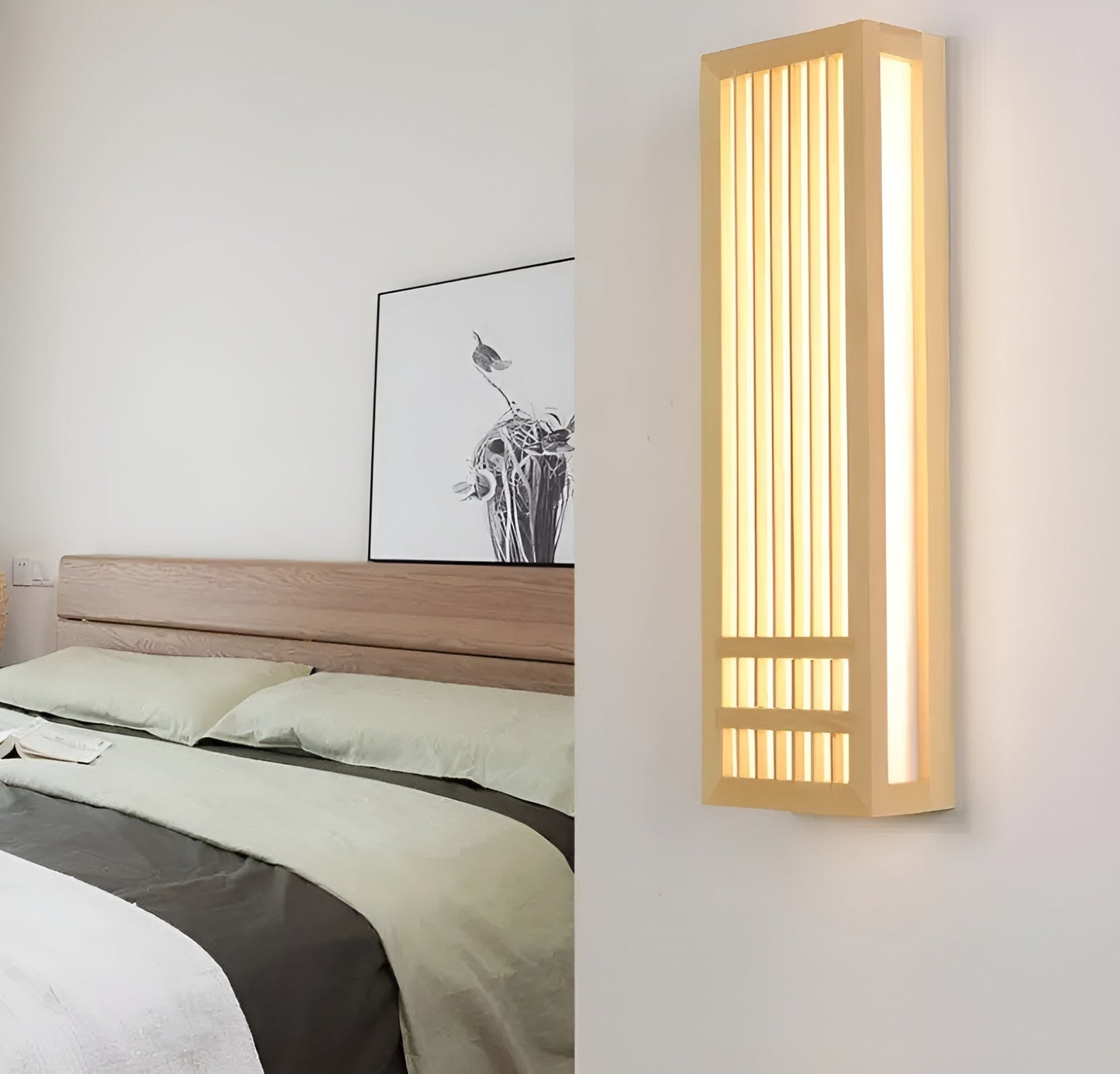 JapandiGlow – Wandlampe aus Holz & Acryl im modernen Japandi-Stil