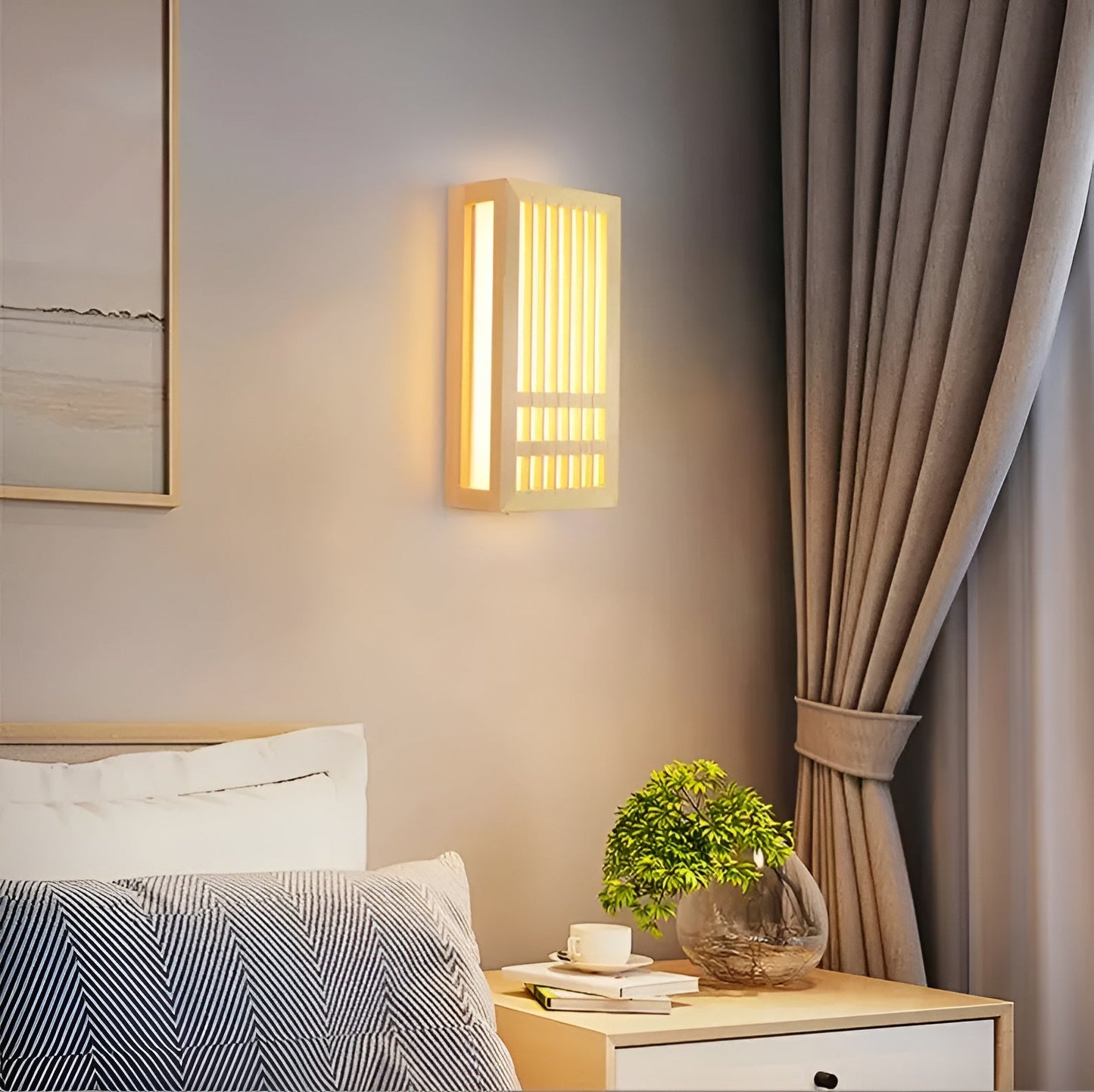 JapandiGlow – Wandlampe aus Holz & Acryl im modernen Japandi-Stil