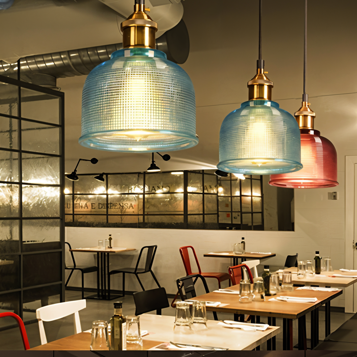 RetroShine Glaslampe – Bunte Glocken-Pendelleuchte im Vintage-Stil