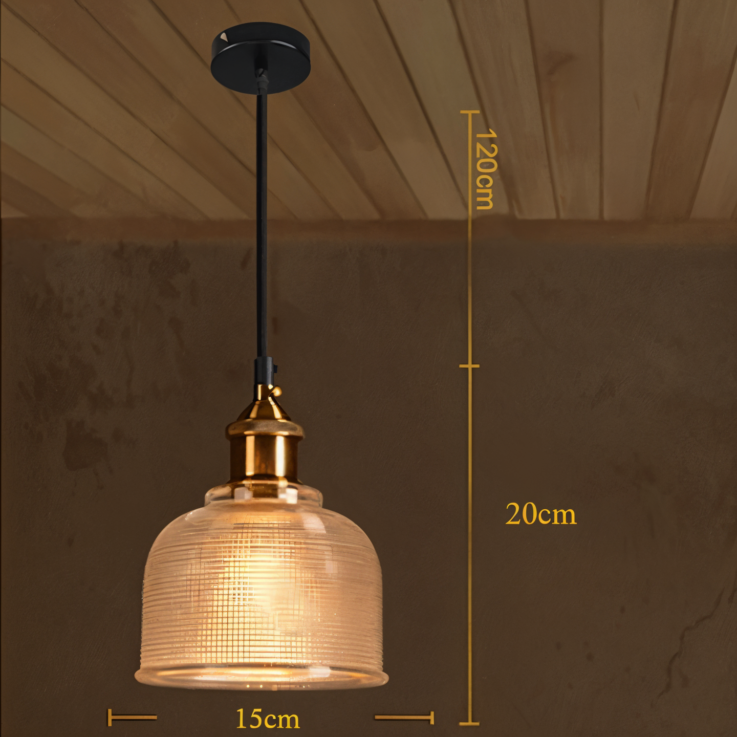 RetroShine Glaslampe – Bunte Glocken-Pendelleuchte im Vintage-Stil