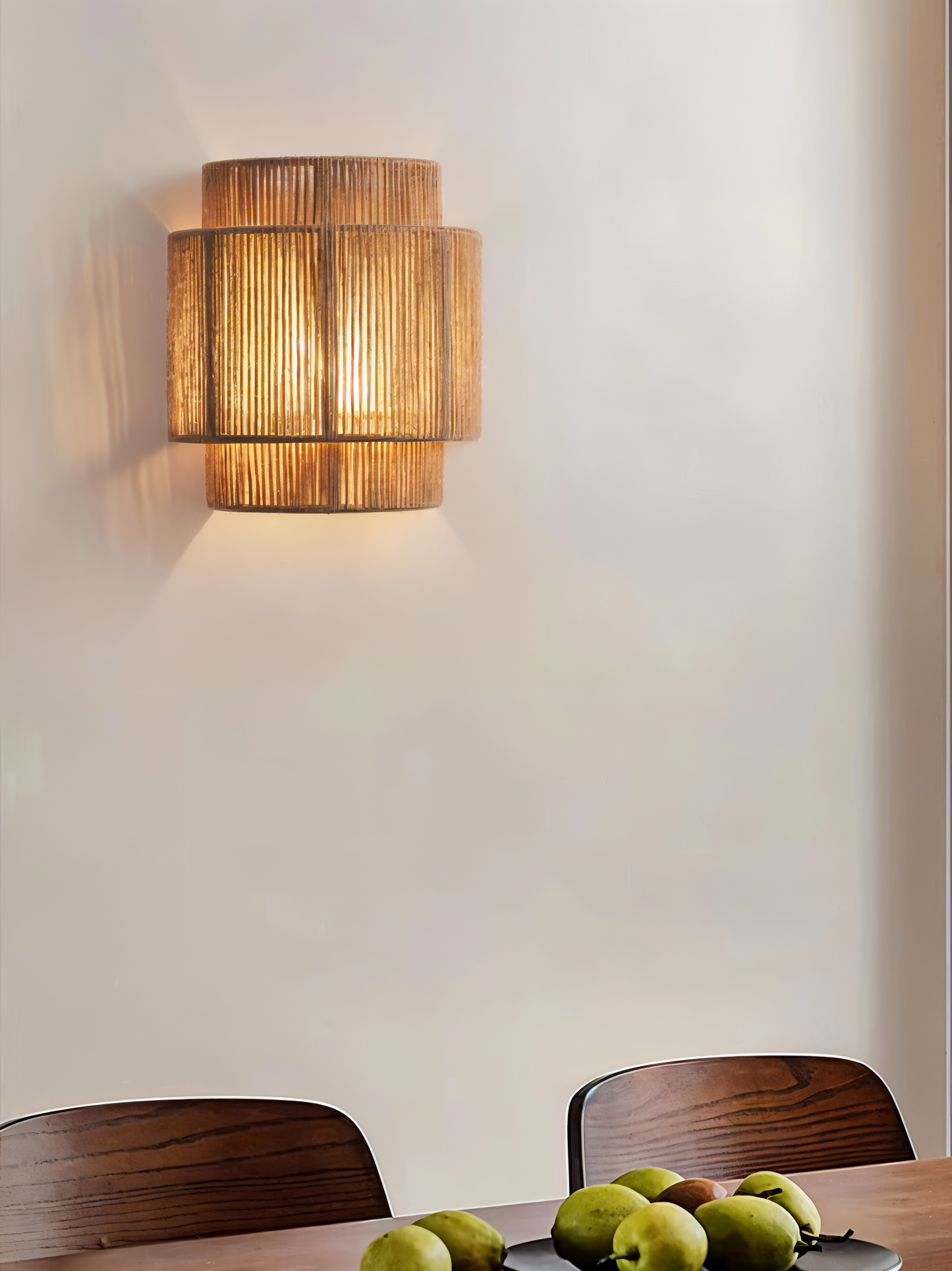 BohoGlow Hanf-Wandleuchte – Rustikaler Rattan-Lampenschirm im Naturstil