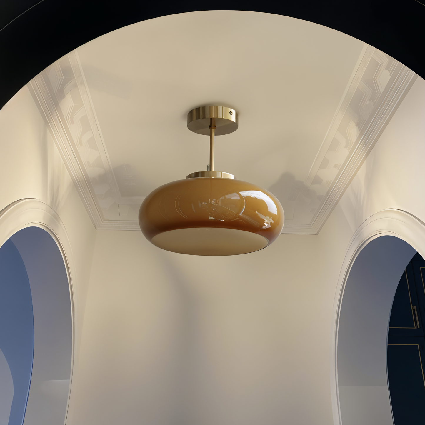 RetroGlow Deckenlampe – Gelb & Vintage-inspiriert