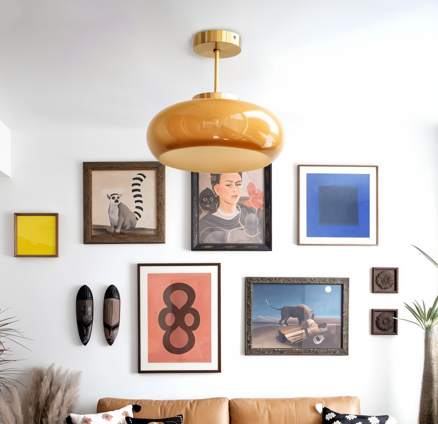 RetroGlow Deckenlampe – Gelb & Vintage-inspiriert