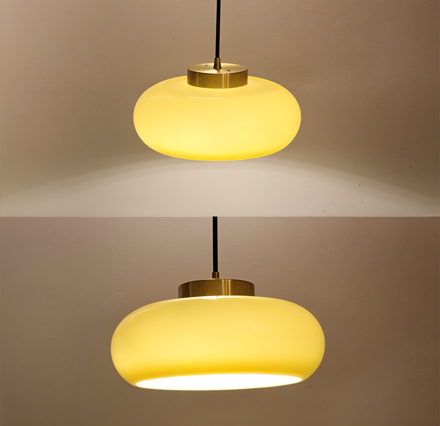 RetroGlow Deckenlampe – Gelb & Vintage-inspiriert