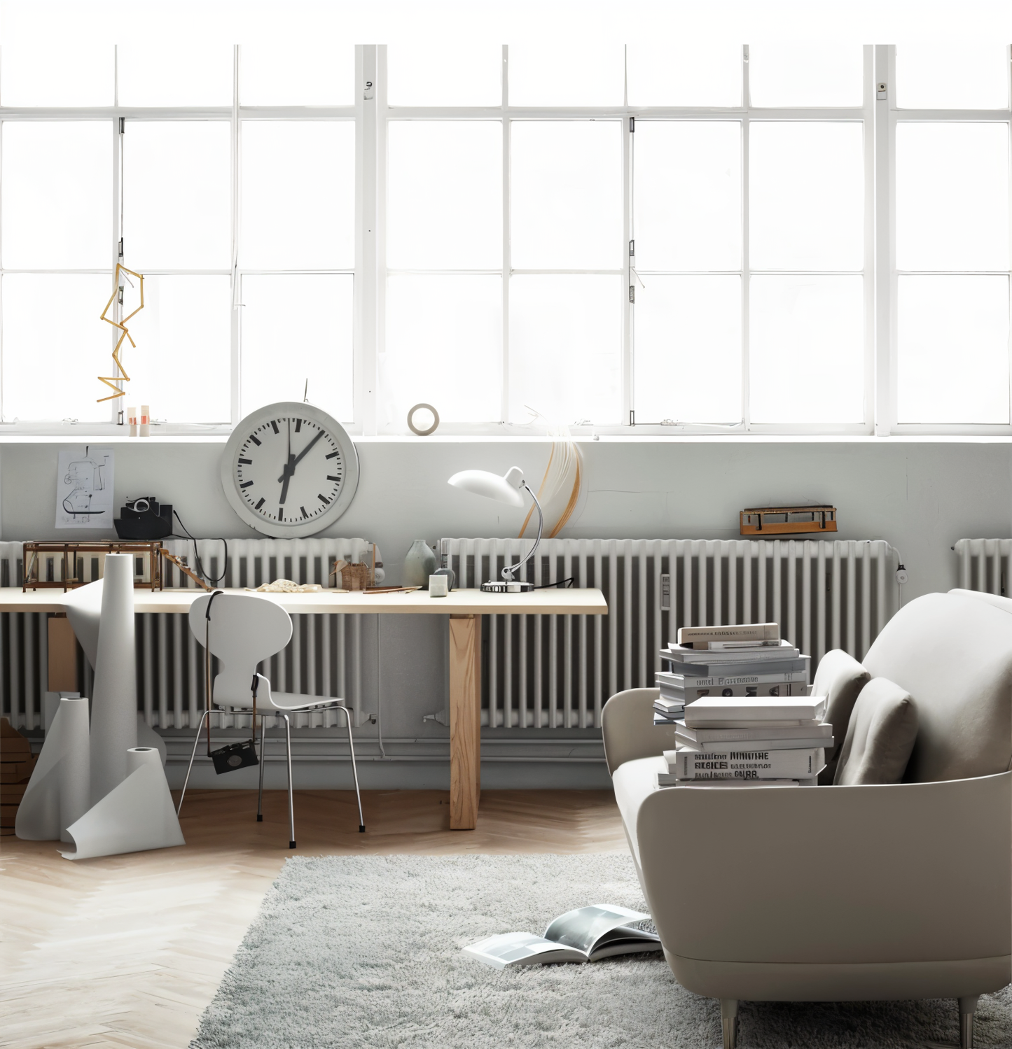 Minimalistische Tischlampe Im Retro-Stil