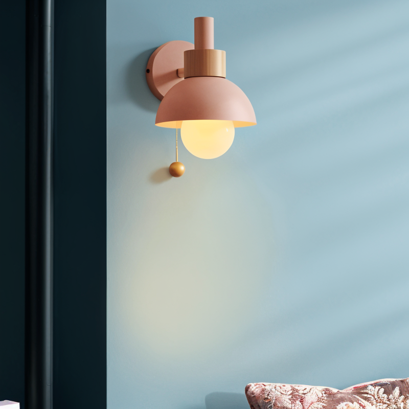 Candy Glow - Macaron-Wandleuchte aus Holz
