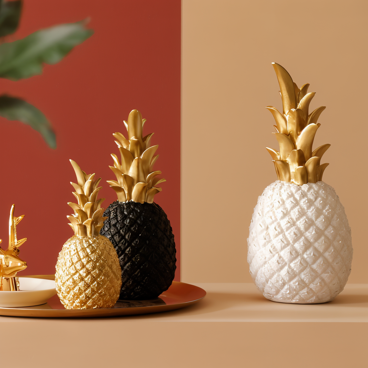 Phineas – Schicke Ananas-Dekoration aus Harz für sommerliche Wohnhighlights