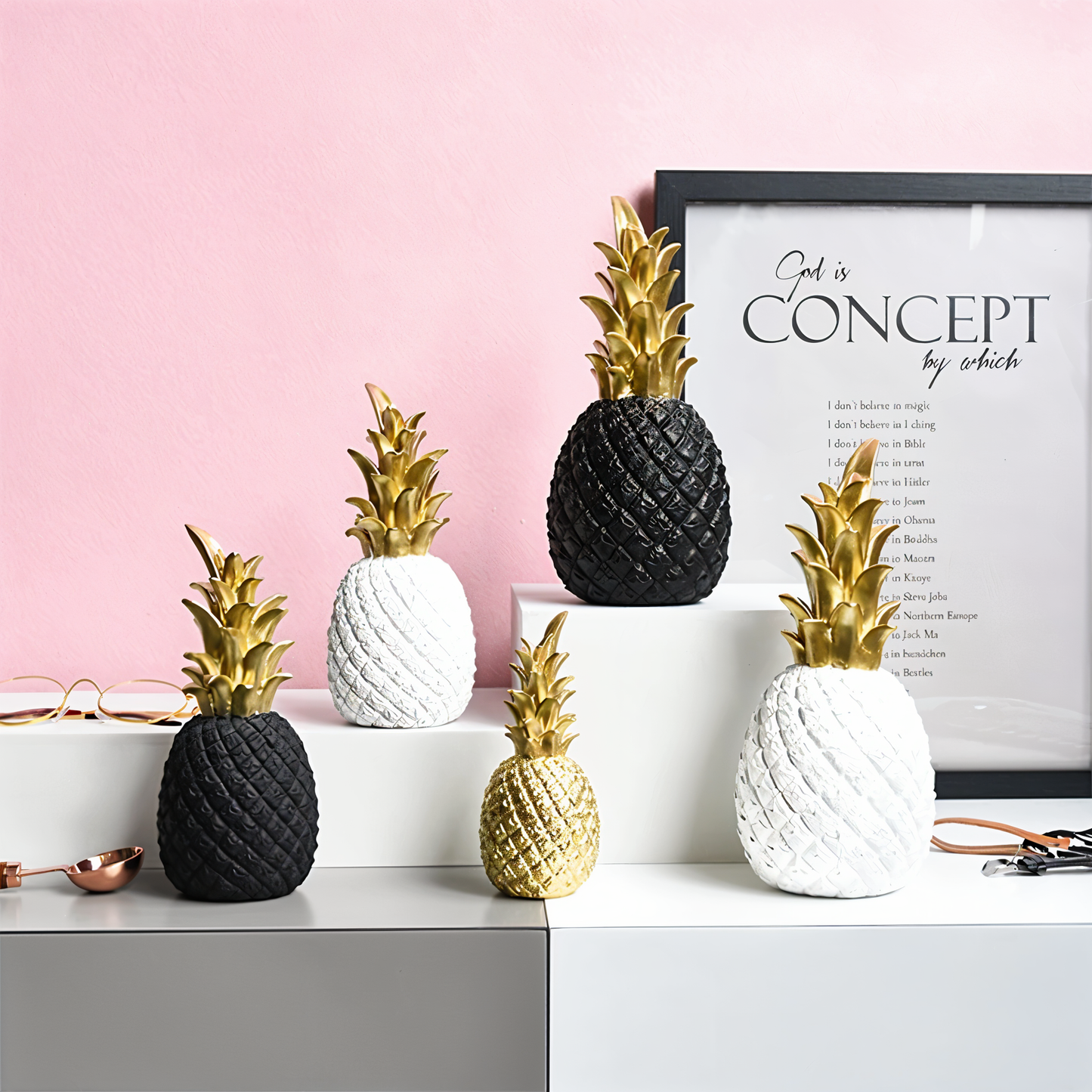Phineas – Schicke Ananas-Dekoration aus Harz für sommerliche Wohnhighlights