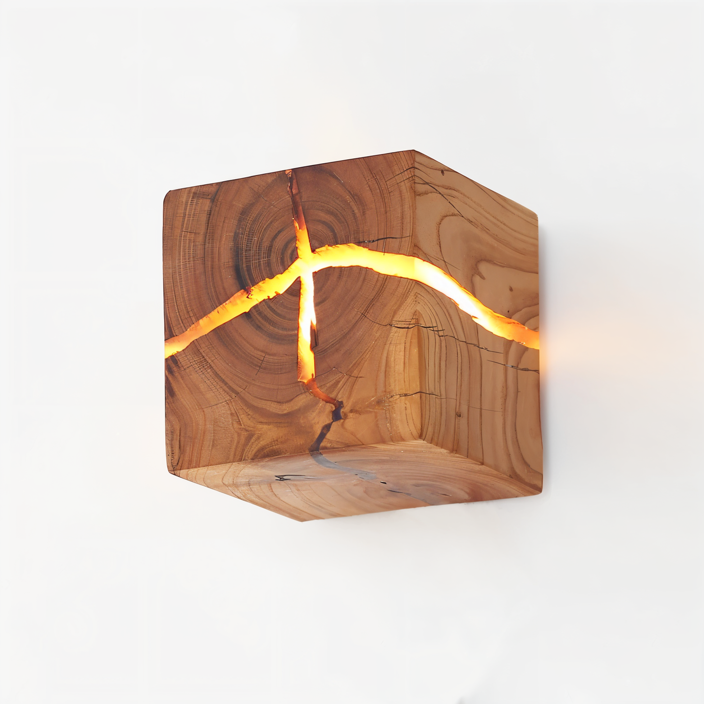 CrackleWood Artlight – Handgemachte Wandleuchte mit Holzriss-Struktur