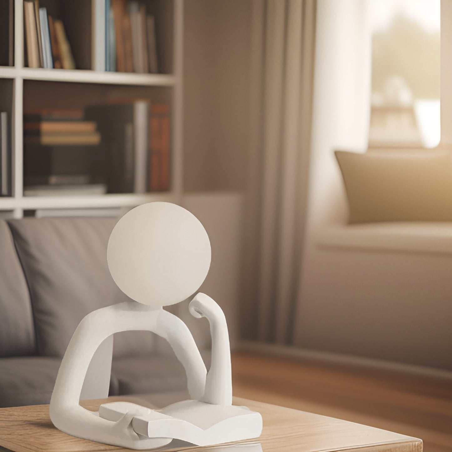 LunaThink Skulptur – Mondlicht & Denkfigur