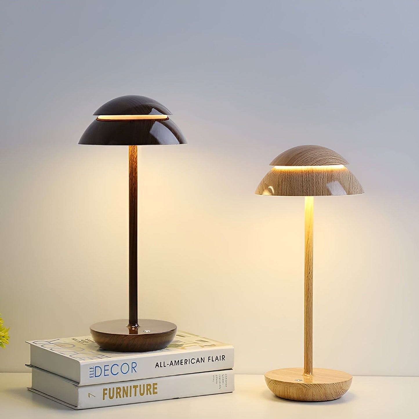 LumiShade – Kabellose LED Tischlampe mit Schirm in schlankem Design