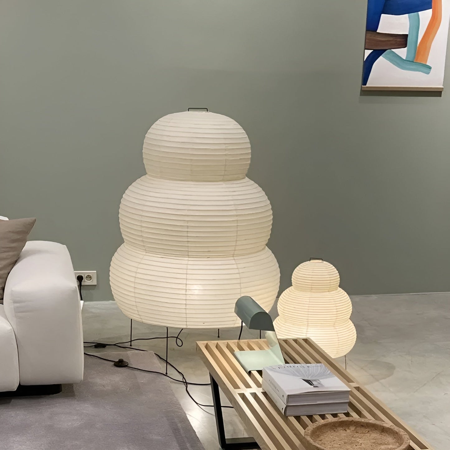 Japanischer Stil – Reispapier-Kunstlampe