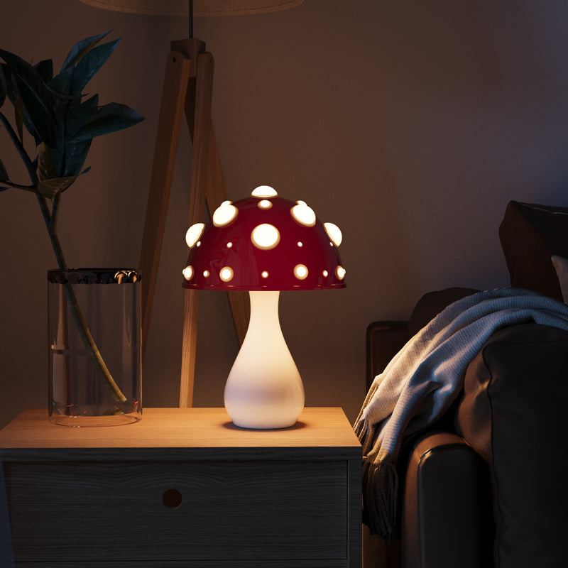 Kira – Dekorative Pilz-Tischlampe mit Dimmfunktion