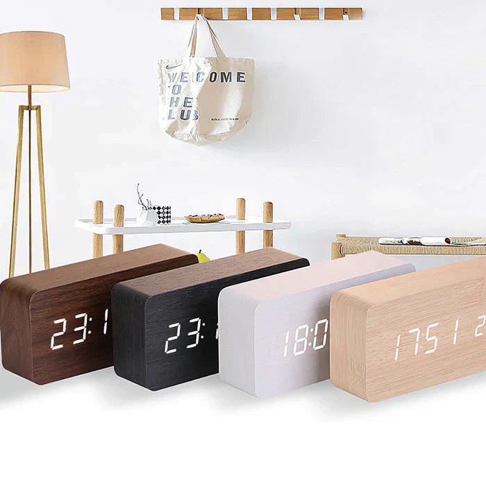 Nio – Holz-LED-Uhr