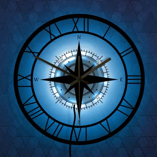 Dekorative geräuschlose Uhr mit Acrylkompass