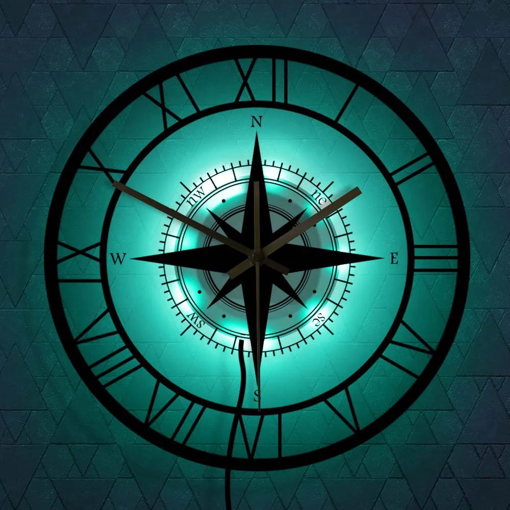 Dekorative geräuschlose Uhr mit Acrylkompass