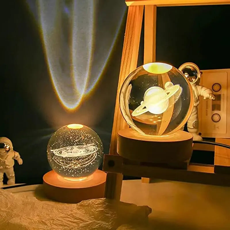 Galaxie-Kristallkugel 3D-Nachtlicht