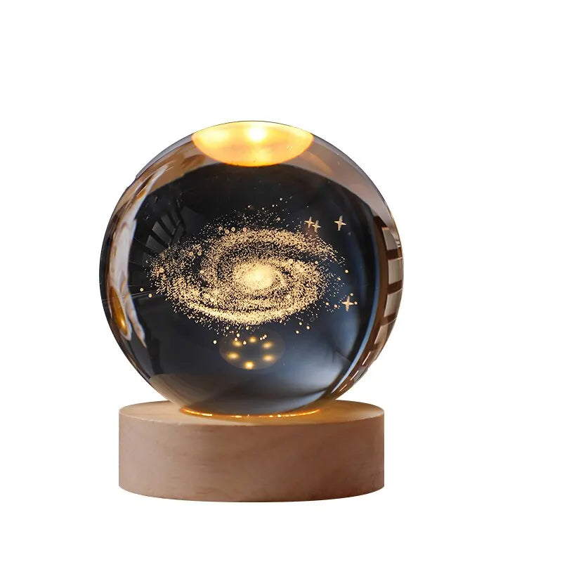 Galaxie-Kristallkugel 3D-Nachtlicht