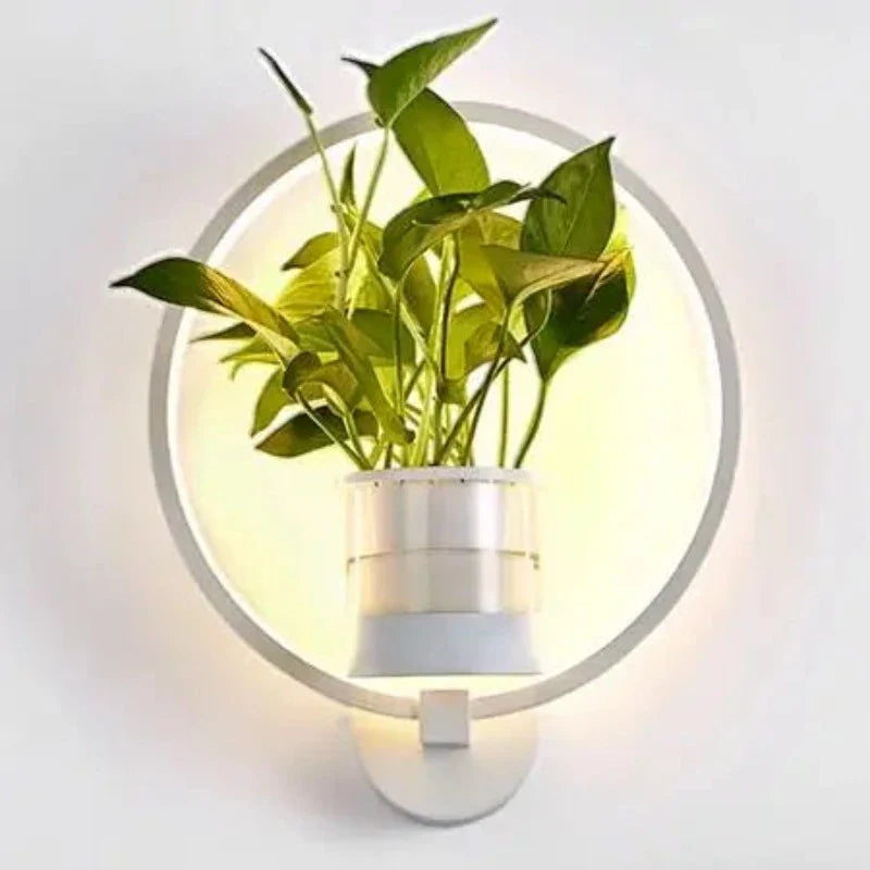 Minimalistische grüne Pflanzenwandlampe