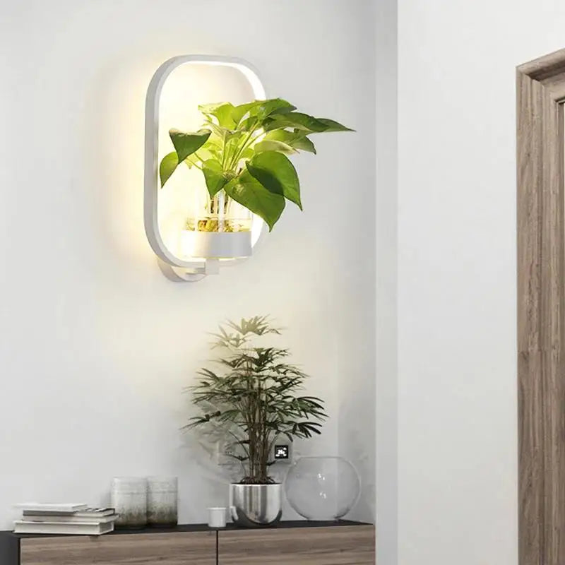 Minimalistische grüne Pflanzenwandlampe