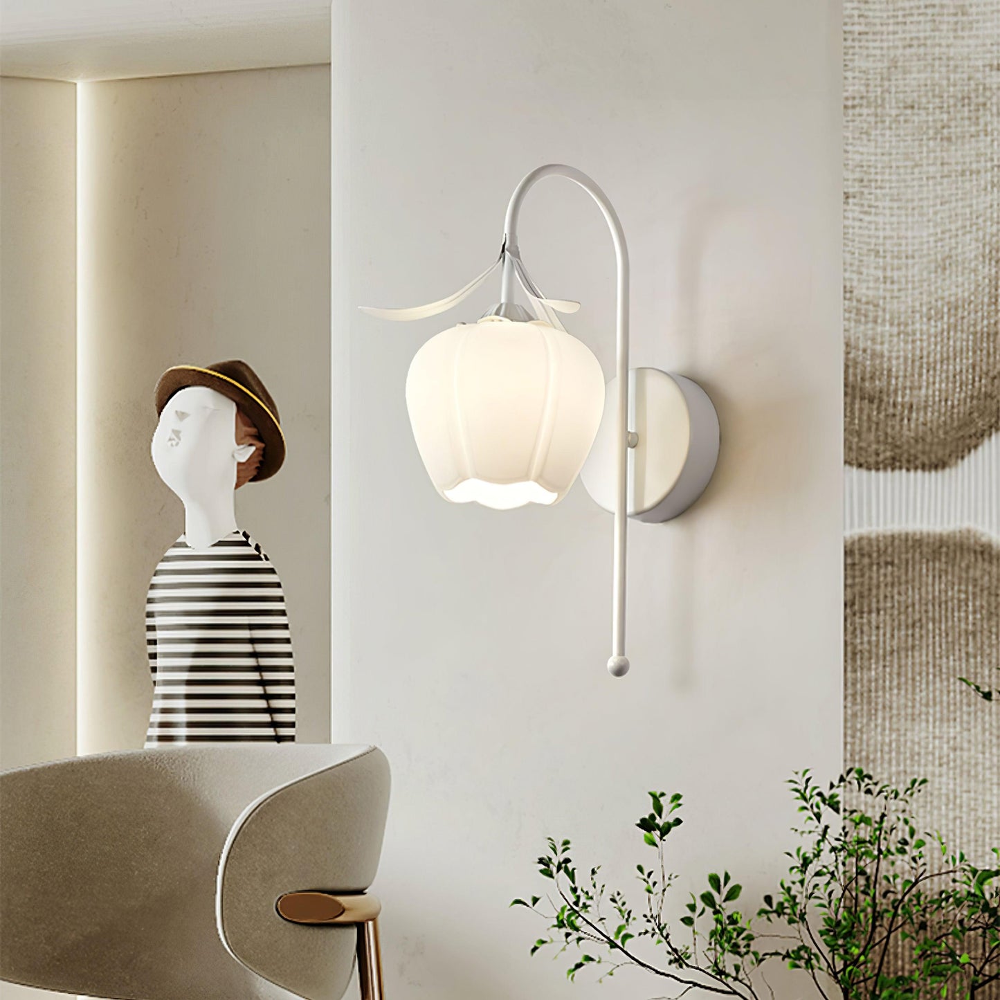 Neri – Wandleuchte im Orchideen-Design