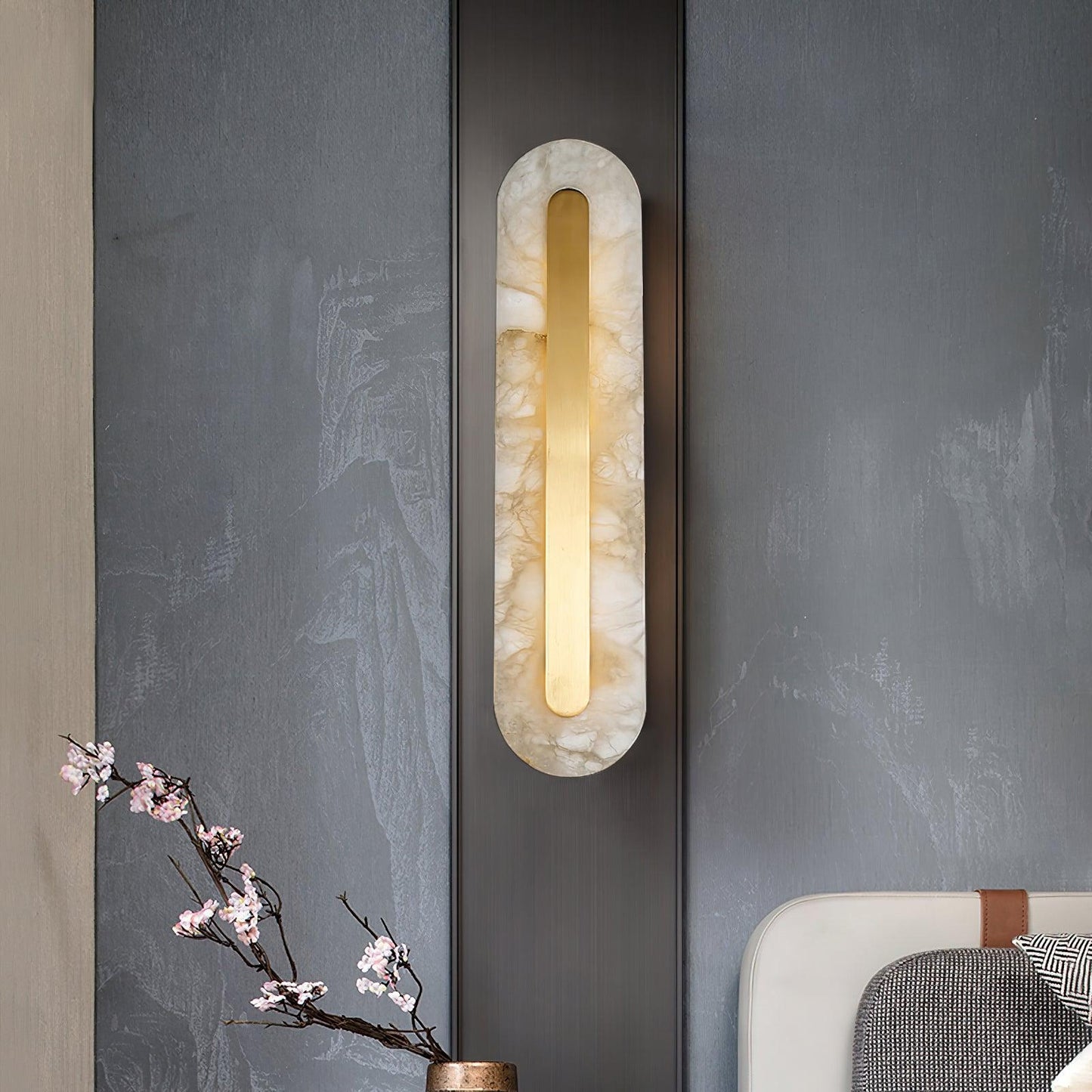 Alenya – Wandlampe aus Kupfer und Marmor