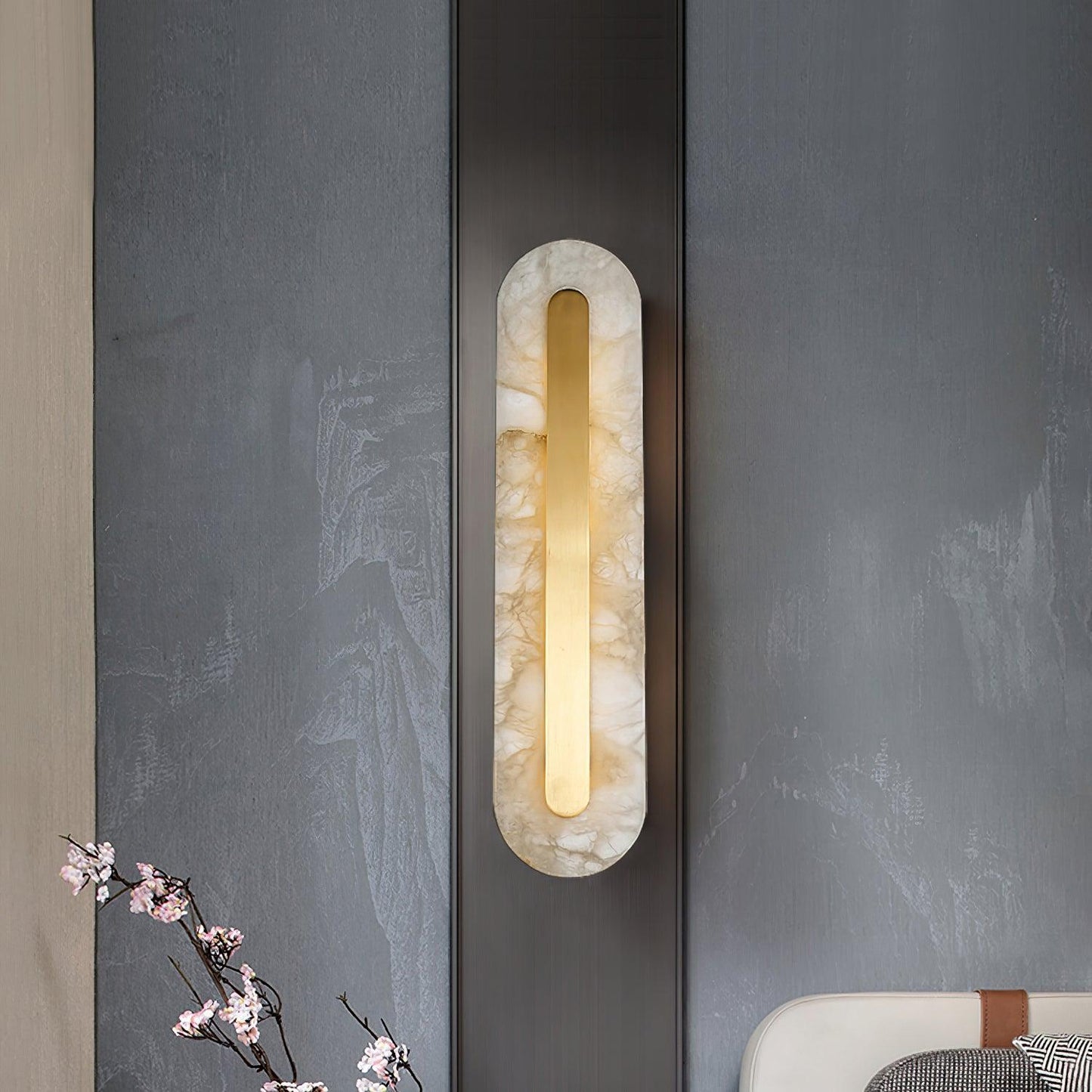 Alenya – Wandlampe aus Kupfer und Marmor