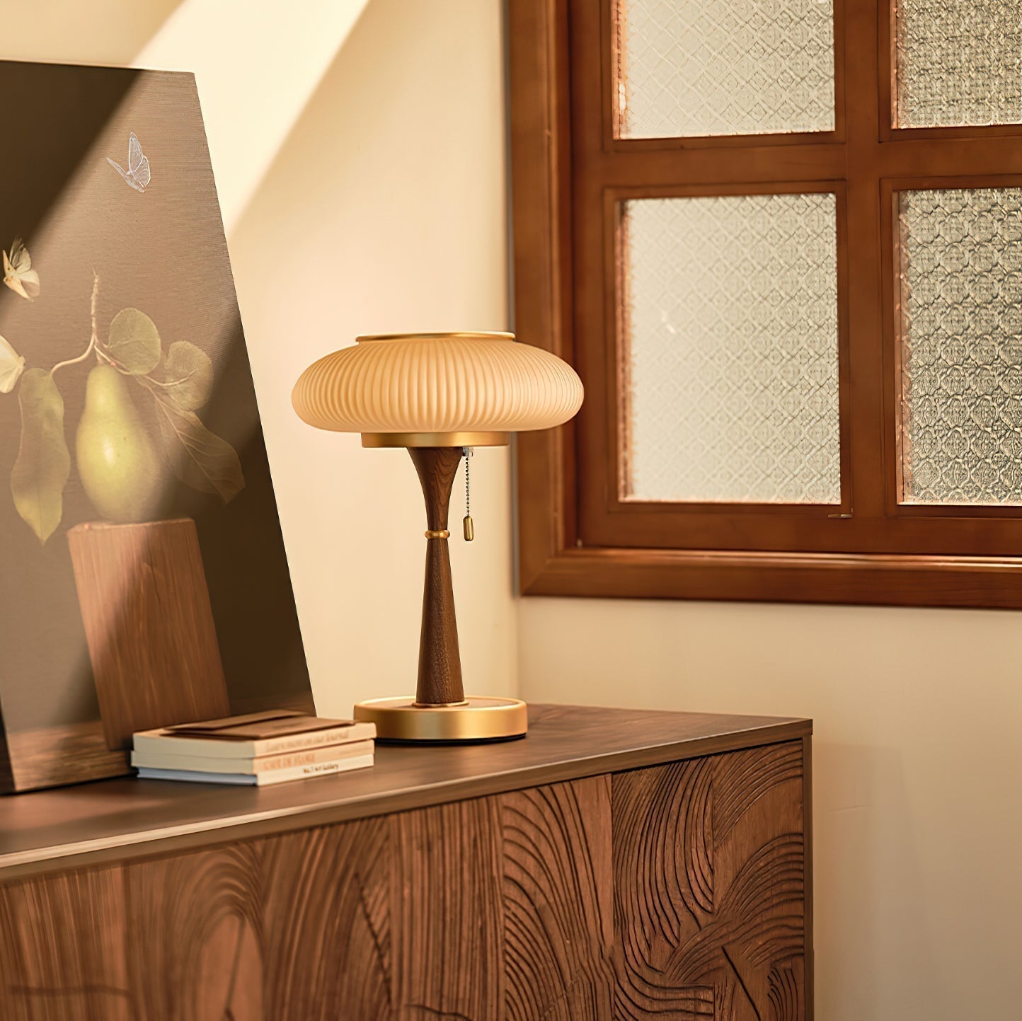 Noelia – Retro Tischlampe aus Holz
